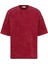 Yıkamalı Oversize Tişört Bordo 2