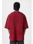 Yıkamalı Oversize Tişört Bordo 5