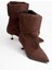 Steın Kahverengi Süet Sivri Burunlu Körüklü Kadın Kısa Çizme 5