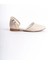 Monıca Tokalı Ortopedik Rahat Taban Taş Detaylı Kadın Babet Ayakkabı Kt - Krem 6