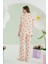 Turuncu Çilekli Önden Düğmeli Pijama Takım 4