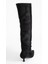 Zach Siyah Süet Diz Üstü Kadın Kısa Topuklu Çizme 5