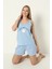 Mavi Care Way Şortlu Askılı Pijama Takım 4
