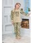 Kız Çocuk Leopar Desenli Göz Bantlı Peluş Polar Pijama Takımı 1