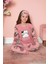 Kız Çocuk Welsoft Kumaş-Göz Bantlı Kedicik Baskılı Pijama Takımı 12282 2
