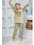 Kız Çocuk Leopar Desenli Göz Bantlı Peluş Polar Pijama Takımı 2