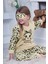 Kız Çocuk Leopar Desenli Göz Bantlı Peluş Polar Pijama Takımı 3