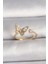 Pirinç Gold Renk Zirkon Taşlı Kelebek Model Inci Detay Ayarlanabilir Yüzük TG27BYK3533 1