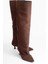 Zach Kahverengi Süet Diz Üstü Kadın Kısa Topuklu Çizme 1