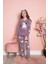 Kız Çocuk Welsoft Kumaş-Göz Bantlı Kedicik Baskılı Pijama Takımı 12282 1