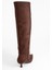 Zach Kahverengi Süet Diz Üstü Kadın Kısa Topuklu Çizme 5