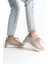 Alya Bağcıklı Ortopedik Taban Taşlı Kadın Sneaker Spor Ayakkabı Bt - Krem 3