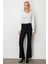 Kadın Fleto Cepli Ispanyol Paça Pantolon 5095 Siyah 1