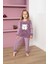Kız Çocuk Welsoft Kumaş-Göz Bantlı Kedi ve Kalp Baskılı Pijama Takımı 12289 1