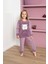 Kız Çocuk Welsoft Kumaş-Göz Bantlı Kedi ve Kalp Baskılı Pijama Takımı 12289 3