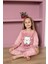 Kız Çocuk Welsoft Kumaş-Göz Bantlı Kedi ve Kalp Baskılı Pijama Takımı 12289 1