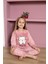 Kız Çocuk Welsoft Kumaş-Göz Bantlı Kedi ve Kalp Baskılı Pijama Takımı 12289 3