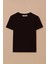Kadın Yuvarlak Yaka Kısa Kollu Basic T-Shirt - Siyah 5