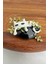 Yaprak Detay Mineli Beyaz Uyuyan Kedi Broş (4cm) 3