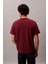 Erkek Regular Fit Grafik Monogram Baskılı T-Shirt - Bordo 2