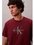 Erkek Regular Fit Grafik Monogram Baskılı T-Shirt - Bordo 5