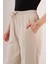 Cepli Belden Bağlamalı Paça Detaylı Krem Pantolon 3