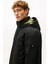 Erkek Regular Fit Kapüşonlu Isı Yalıtımlı Teknik Parka - Siyah 3