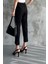 Kadın Dar Paça Pileli Kemerli Mevsimlik Kumaş Pantolon Siyah Siyah / 44 8