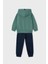 Erkek Çocuk Normal Kalıp Kapüşonlu Baskılı 2'li Eşofman Takımı - Yeşil 2