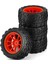 4pcs 118MM 1/10 Rc Canavar Kamyon Buggy Lastik Lastik Tekerleği Köpük Traxxas Için 12MM Hex Insert Traxxas Arrma Redcat Hsp Tamiya, Kırmızı (Yurt Dışından) 5