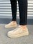 JY502 Bold Bağcıklı Süet Erkek Günlük Sneaker Ayakkabı Skt - Krem 2