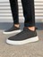 JY204 Flex Bağcıklı Keten Kumaş Erkek Günlük Sneaker Ayakkabı Kbt - Siyah 2