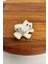 Taşlı Balık Detay Beyaz Mineli Kedi Broş (3cm) 3