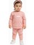 Kız Çocuk Eşofman Takımı Pembe – Smile Baskılı Sweatshirt ve Alt Takım – 1-6 Yaş 1