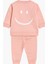 Kız Çocuk Eşofman Takımı Pembe – Smile Baskılı Sweatshirt ve Alt Takım – 1-6 Yaş 4