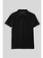 Siyah Polo Yaka Standart Fit Basic Unisex T-Shirt - 11330 1
