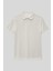 Ekru Polo Yaka Standart Fit Basic Unisex T-Shirt - 11330 1