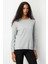Kadın Sıfır Yaka Yırtmaçlı Yanı Düğmeli Bluz Gri 1