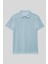 Açık Mavi Polo Yaka Standart Fit Basic Unisex T-Shirt - 11330 1