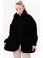 Kadın Peluş Rüzgar Geçirmez Welsoft Çift Kışlık Mont Kaban 13