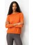 Kadın Basic Sıfır Yaka Kazak Turuncu 1