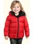 Kız Çocuk Kırmızı Içi Polarlı Kapüşonlu Su Geçirmez Rüzgara Dayanıklı Şişme Kışlık Mont & Kaban 7