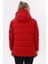 Kadın Kırmızı Kapüşonlu Içi Polarlı Su Geçirmez Rüzgara Dayanıklı Şişme Mont & Kaban & Parka 9