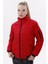 Kadın Kırmızı Astarlı Dik Yaka Mevsimlik Su ve Rüzgar Geçirmez Mont FM-505-K 4