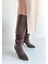 Zelya Kahverengi Cilt Topuklu Çizme 1