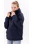 Kadın Lacivert Kürklü Su ve Rüzgar Geçirmez Kapüşonlu Kışlık Mont & Kaban & Parka FMM-100-K 6
