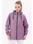 Kadın Mürdüm Içi Astarlı Su Geçirmez ve Rüzgara Dayanıklı Kapüşonlu Iç Cepli Yağmurluk - Rüzgarlık 6