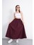 Tesettür Etek Uzun Çift Cepli Poplin Kumaş Beli Lastikli Iç Göstermez Etek Astarsız (90 Cm) 1