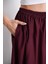 Tesettür Etek Uzun Çift Cepli Poplin Kumaş Beli Lastikli Iç Göstermez Etek Astarsız (90 Cm) 2
