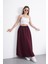 Tesettür Etek Uzun Çift Cepli Poplin Kumaş Beli Lastikli Iç Göstermez Etek Astarsız (90 Cm) 3